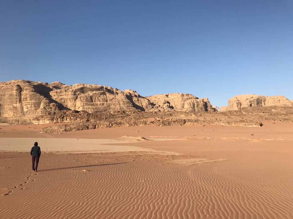 Morning walk at the Wadi Rum