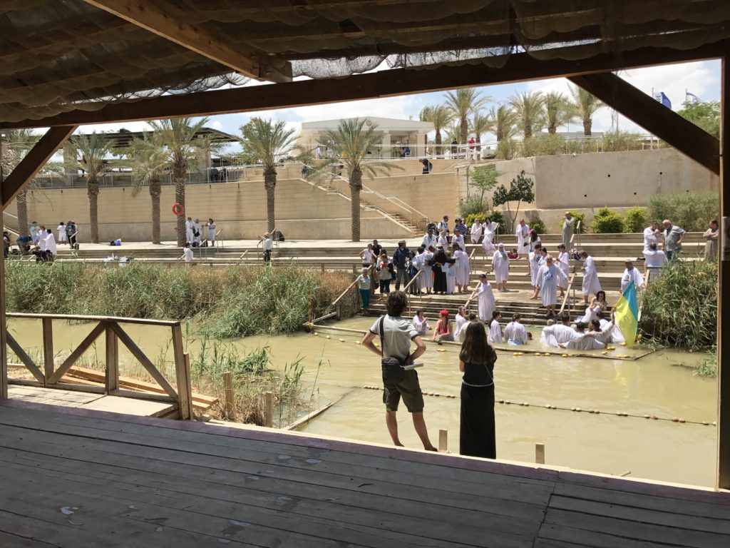 Jordan River, Israel can be seen on the other side