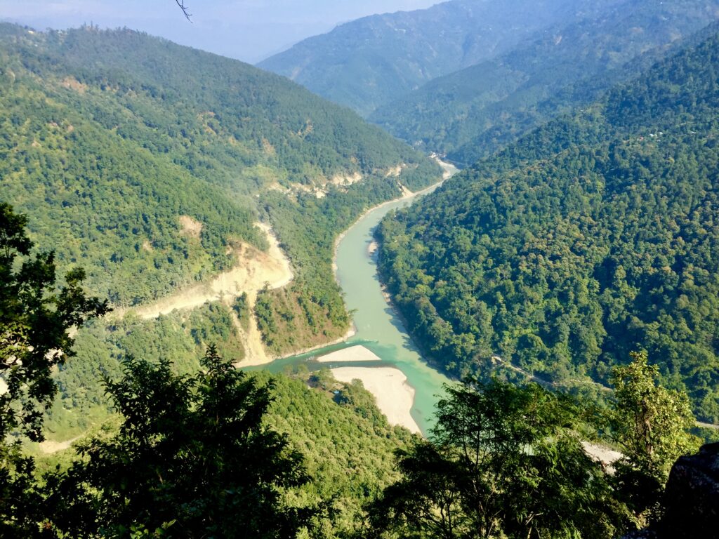 View of Teesta River from Lovers Viewpoint, on the way from Gangtok to Darjeeling