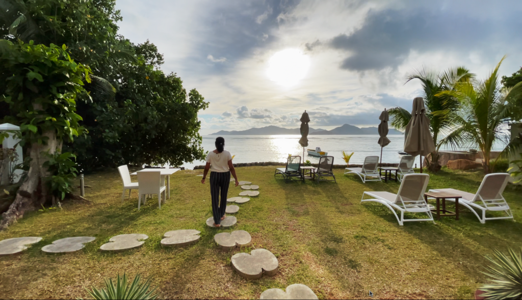 The backyard view from Le Relax Beach House La Digue Island Seychelles