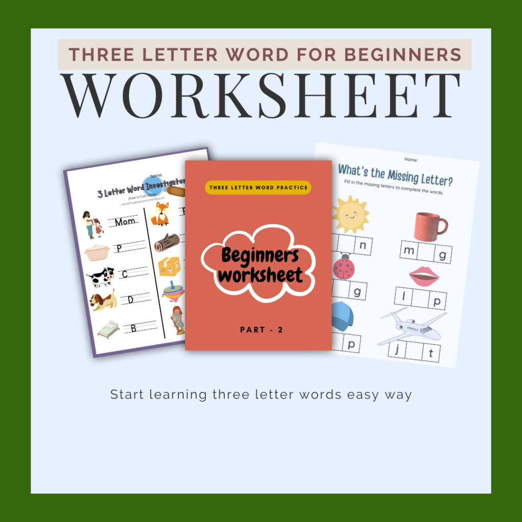 How to start learning 3 letter words for kids