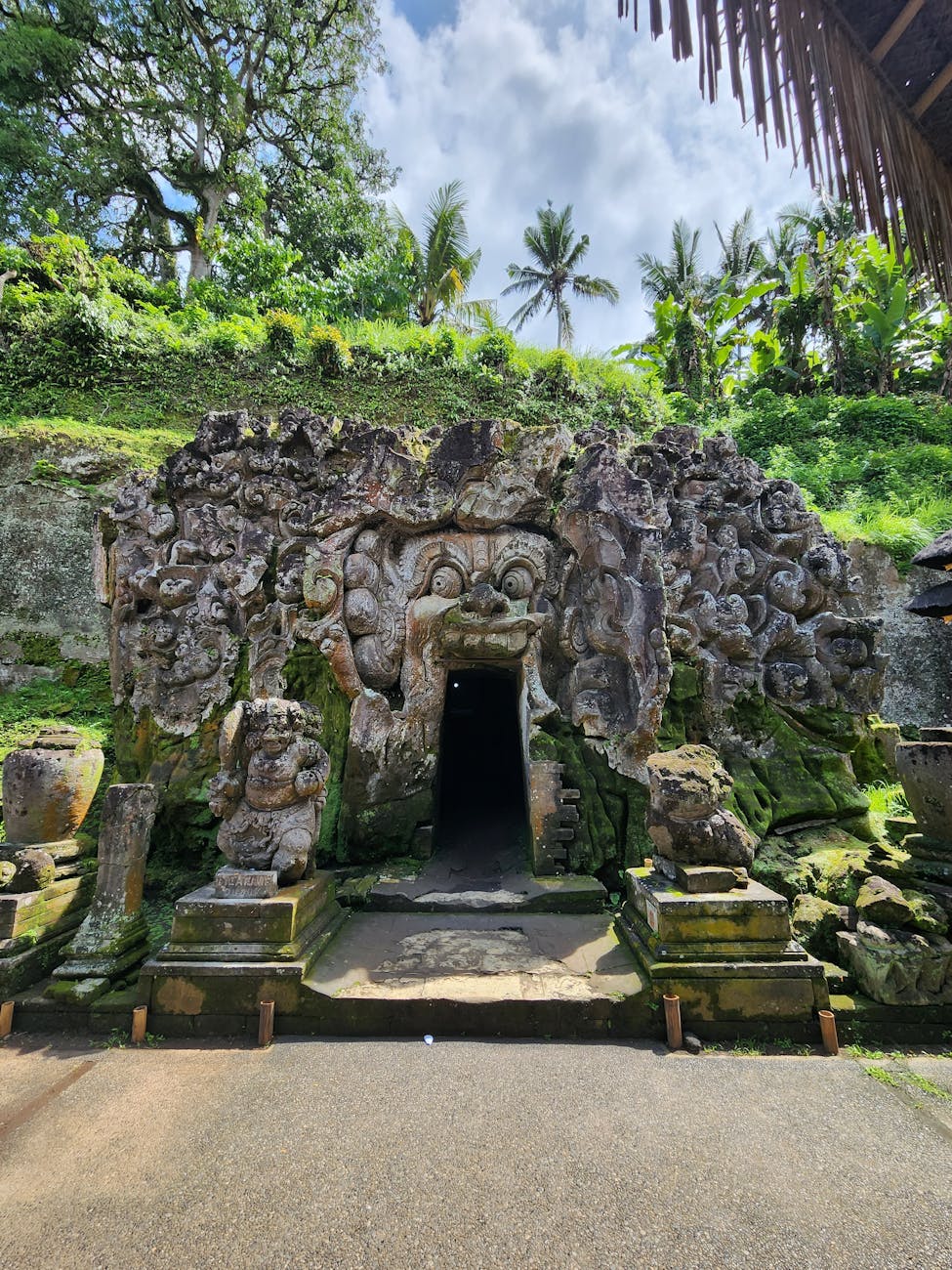 entrance into a goa gajah elephant cave