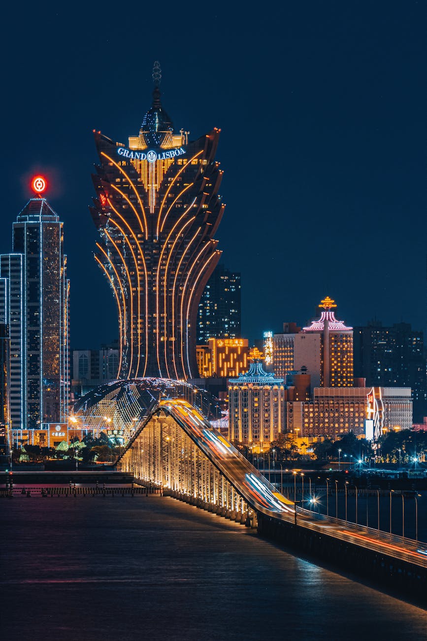 dazzling macau cityscape at night