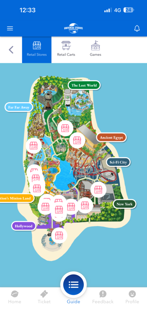Universal Studio Singapore retail shops map